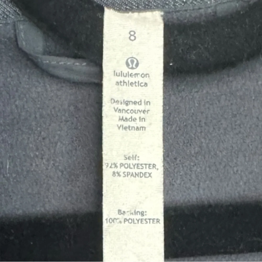 LULULEMON City Softshell Dark Gray Heavy Jacket Rain Coat Size 8